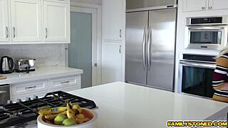 Jade Nile Sneaks Kitchen Fuck With Horny Stepdad Caught