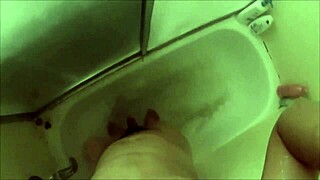 Teen enjoys steamy shower POV in first intimate bathing video