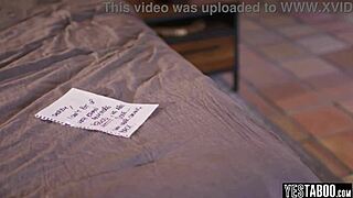 cunning godson tricks tattooed curvy milf into bent over doggystyle rough hardcore fucking