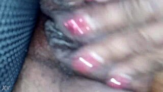 granny flashes big ebony tits outdoors for new years 2022