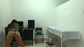 😩 blind lame patient hears horny nurse's loud moans and toy pussy play in hospital! 🔥