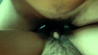 huge cock rubs hairy wet pussy in missionary till it hardens