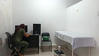 😩 blind lame patient hears horny nurse's loud moans and toy pussy play in hospital! 🔥