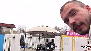 hey blond secretary with perfect tits wanna fuck this stranger in taxi?