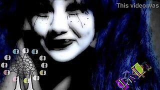 Asian Clown Roleplay Strips Panties Ripping Clothes for Shaved Pussy Tease