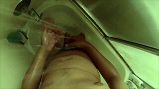 Teen enjoys steamy shower POV in first intimate bathing video