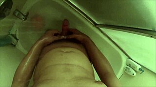 Teen enjoys steamy shower POV in first intimate bathing video