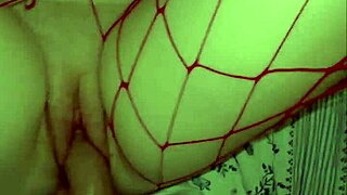 soft petite redhead's tight pussy devours monster dildo up close in bedroom