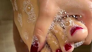 He spies shower then pounds wet slut bent over cumshot