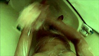 Teen enjoys steamy shower POV in first intimate bathing video