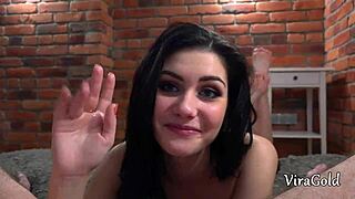 VERY BEAUTIFUL 18YO AVRORA RICH SUCKS COCK CUM MOUTH