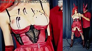 Halloween Hot Wax Dripping on Milf's Massive Tits Part 1