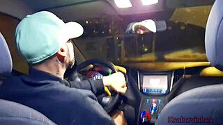 horny married woman flashes ass to driver ends up street fucked public voyeur cum in mouth