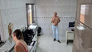 maid strips clothes accepts facial cumshot from boss