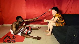 boyfriend's troubles lead albino babe to doctor who exploits her white skin sexually