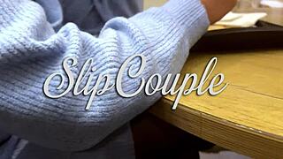 Cute Babe's SLoppy Blowjob After Table HANDJOB in Restaurant Toilet!