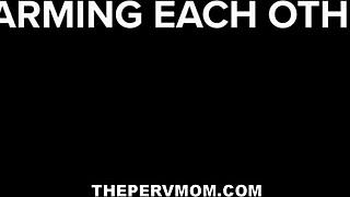 Sexy big tits brunette milf seduces huge dick guy alone at home in intense pov taboo play