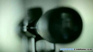 Dominant lesbo fingers squirting tight babe closeup