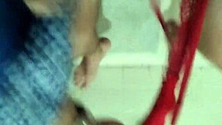 hubby plays with my panties jerking off as i head out for fan job...