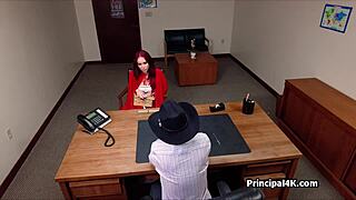 principal's office turns into halloween milf suck and fuck surprise