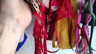 hubby plays with my panties jerking off as i head out for fan job...