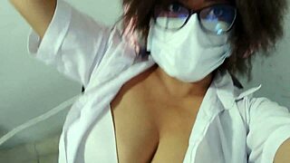 beautiful latina student flashes natural tits excitedly during homework