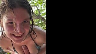 oily bikini teen titjob deepthroat on beach?