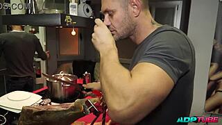 Shemale Teen Pornstar Unwraps Gifts with Blowjob in Nacho Vidal's Mansion