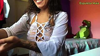 hot brunette sucks smokes masturbates dirty talk feet fetish lingerie!