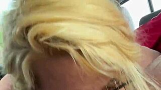 Real street hooker strips naked deepthroats cock swallows public load