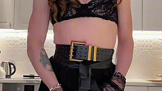 wild crossdresser iskra's massive cumshot explosion