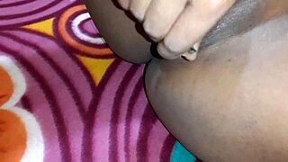 horny indian girl stuffs banana deep into her wet pussy solo