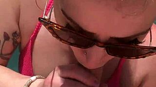 katarinakitty teases then deepthroats cock poolside