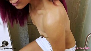 elegant brunette milf showers classy photoshoot tease