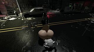 my futanari gf pounds my ass on busy street thrill