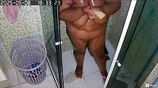 Hidden Cam Busty BBW Neighbor Shaves Huge Juicy Pussy