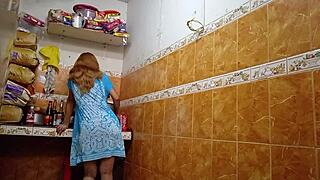 peruvian wife gets eaten out then fucked hard after cooking