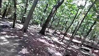 Southern Submissive Deepthroats Black Cock Ass Licks In Forest Gagging Spitting