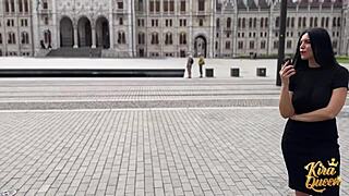 kira queen strips her muscular body fucks tourist rough on sofa