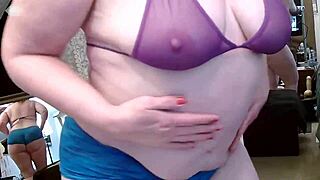 voluptuous dawnskye1962 strips rips clothes rides huge dildo