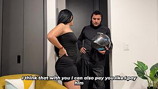 colombian milf brunette big ass delivery guy tip fat saggy tits shaking