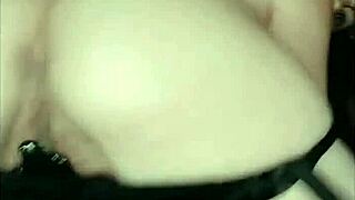 Holy Shit! Redhead Vintage Whore Anal Fucks Leather Gloves!