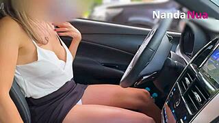 watch this naughty wife flash tits and flash panties to gas station guy outdoors!