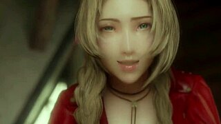 Aerith gainsborough's shaved pussy creampied in brunette cowgirl riding cumpilation