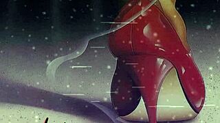 Holy Shit! Redhead Vintage Whore Anal Fucks Leather Gloves!