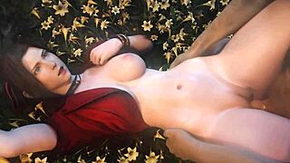 Aerith gainsborough's shaved pussy creampied in brunette cowgirl riding cumpilation