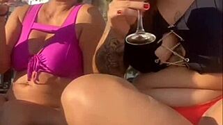 milf flashes african beach curves solo without husband knowing