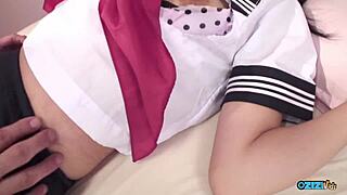 she wraps up chores then takes hard pounding in shaved pussy