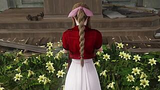 Aerith gainsborough's shaved pussy creampied in brunette cowgirl riding cumpilation