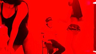 scruffy guy hosts exclusive lingerie catwalk with sexy dancer